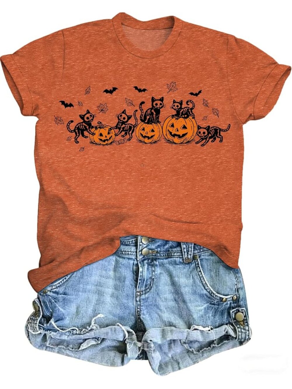 🎃Women's Brown Halloween Teaching My Boos Short Sleeves Cute Ghost T Shirt